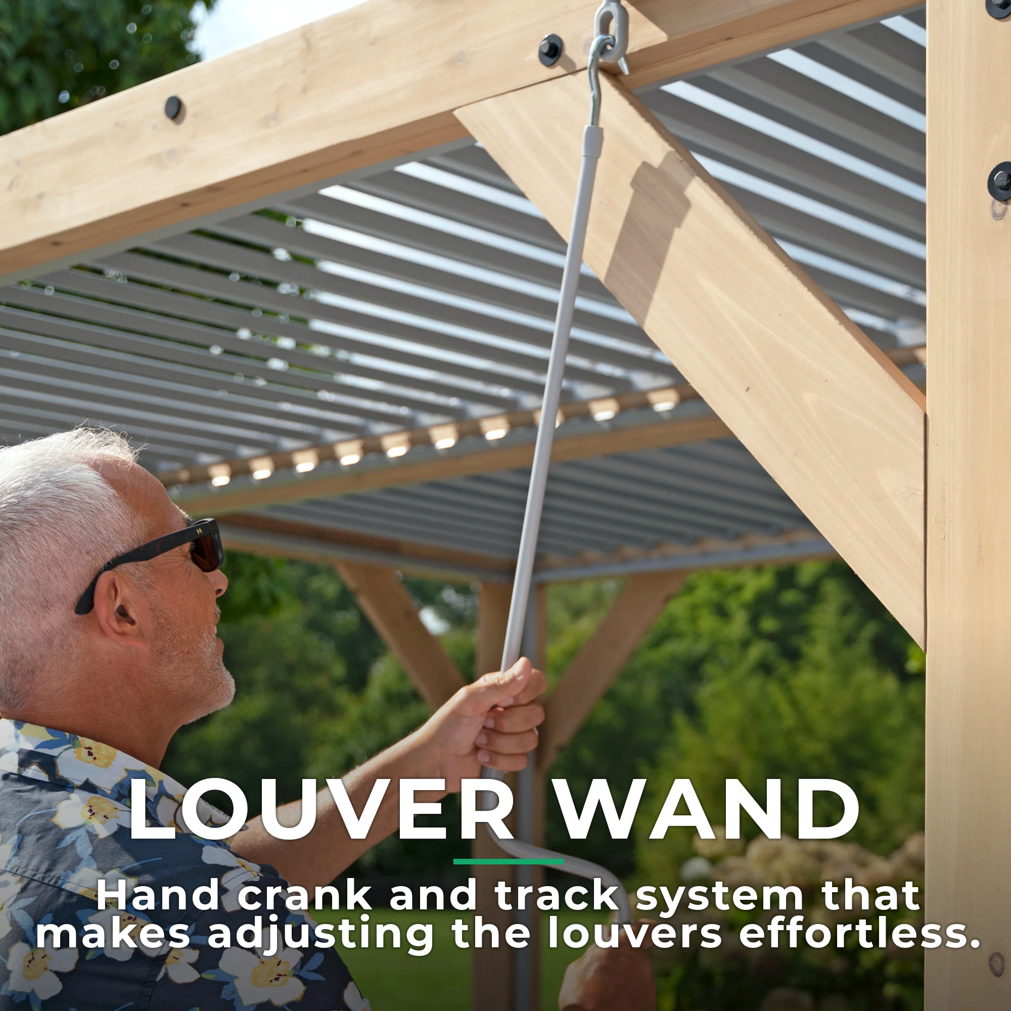 10 x 20 Meridian Wooden Louvered Pergola - Image 4