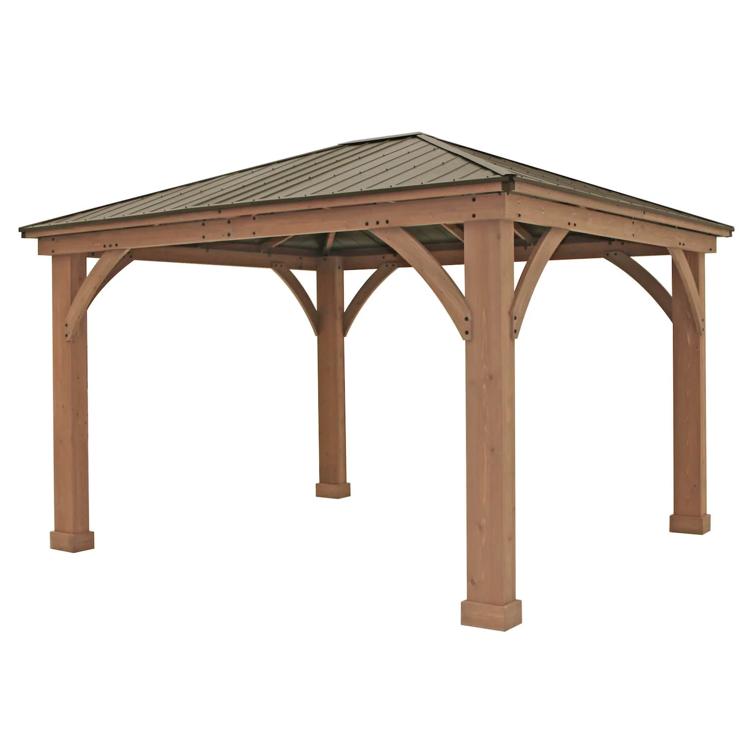 12 x 14 Wood Gazebo with Aluminum Roof - Image 3