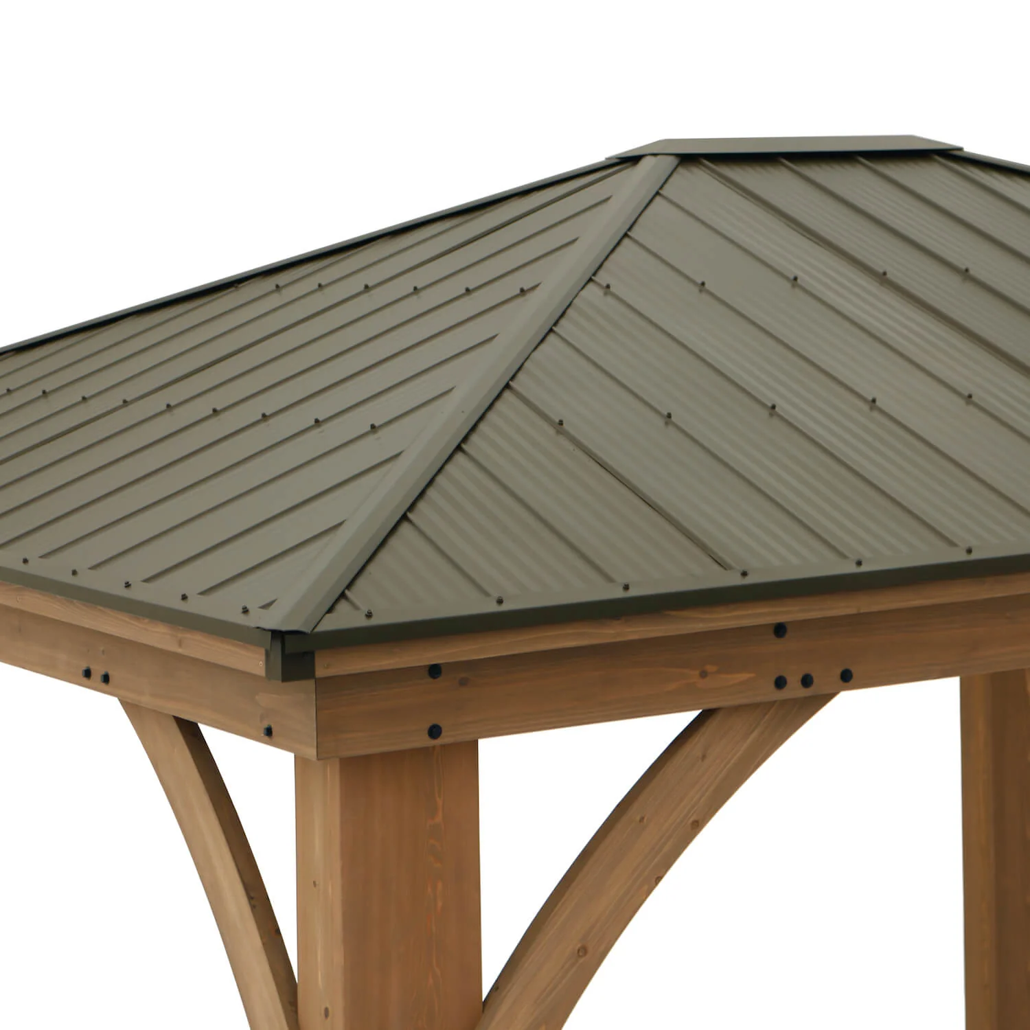 12 x 14 Wood Gazebo with Aluminum Roof - Image 4