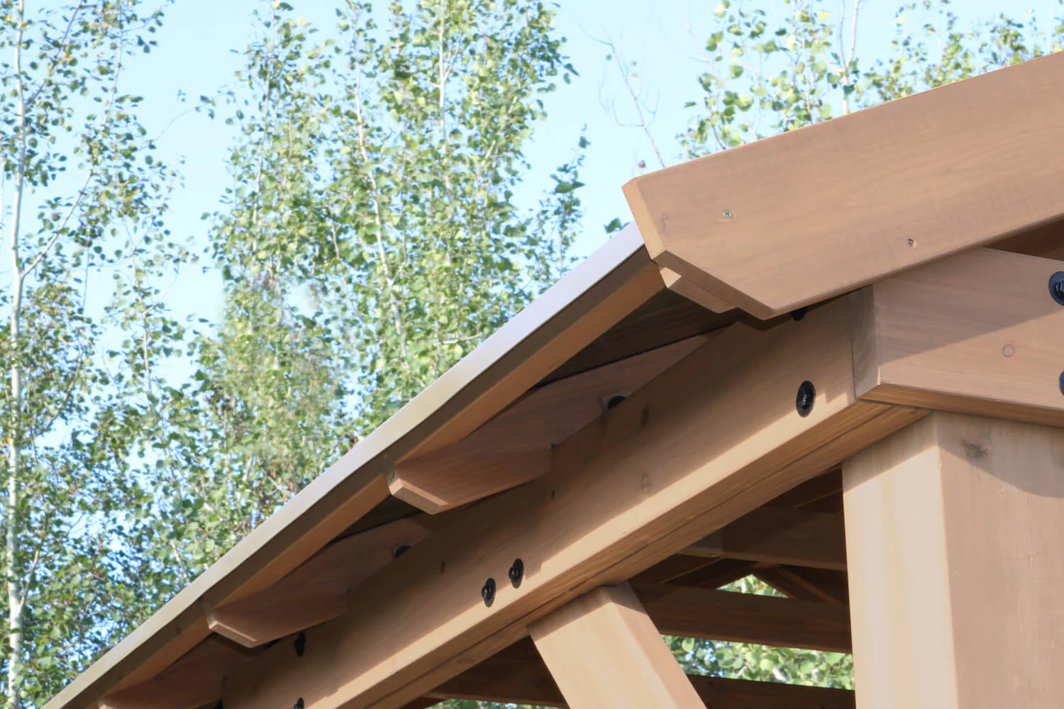 14 x 12 Wood Pavilion With Aluminum Roof - Image 5
